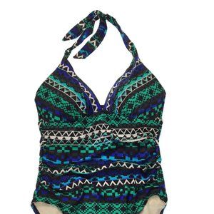 Merona Womens One Piece Halter Swimsuit